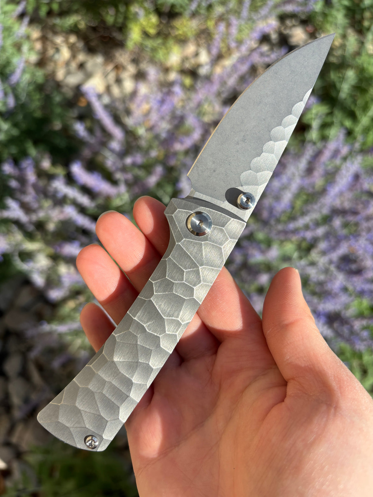 Chaves Knives RCK9 "Full Rock" Stonewash Ti Rocked Handle Manual Flipper Blade Show West 2026 Exclusive (3.25" Drop Point)