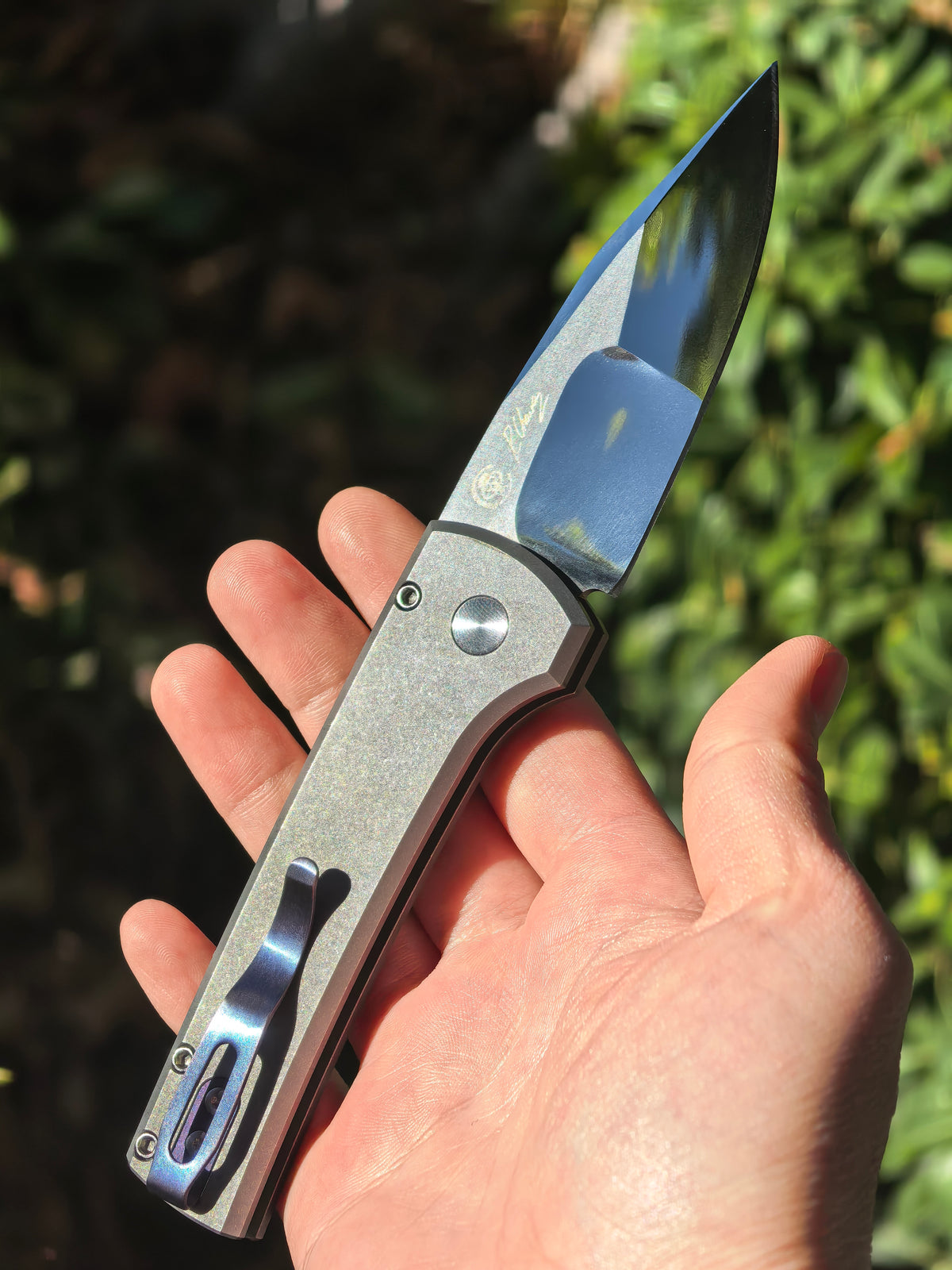 Pro-Tech Chaves Scapegoat Compact Auto Knife 17-4 Grey Blade Show Atlanta 2026(3.2" Mike Irie Mirror Polish Compound Grind)
