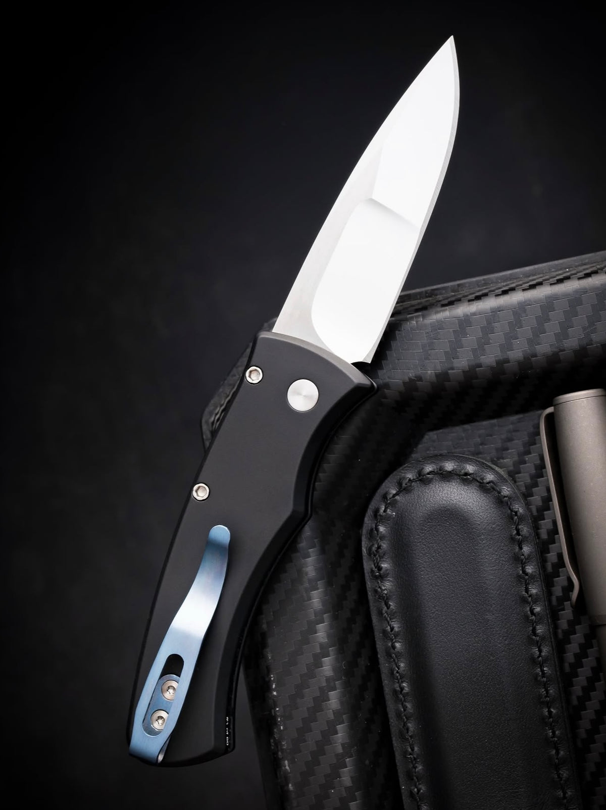 Pro-Tech Duke White Pearl Inlay Automatic Knife Blade Show West 2026 (2.65" Mike Irie Compound Grind Mirror Polish)