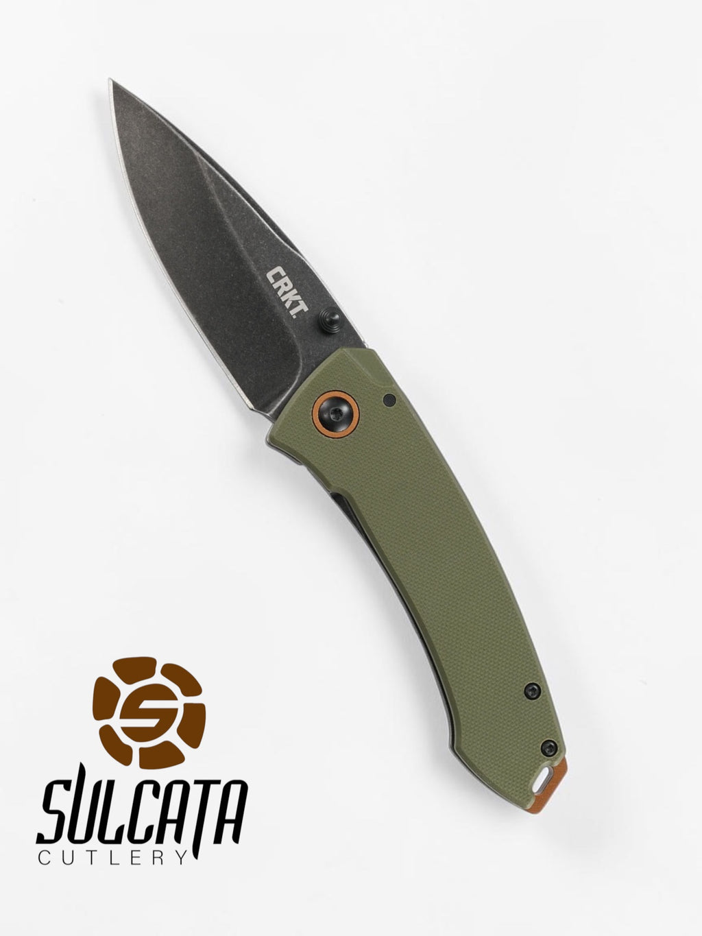 CRKT Tuna OD Green G10 Manual Flipper (3.25" Black)