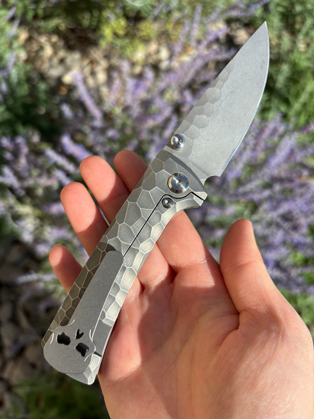 Chaves Knives RCK9 "Full Rock" Stonewash Ti Rocked Handle Manual Flipper Blade Show West 2026 Exclusive (3.25" Drop Point)