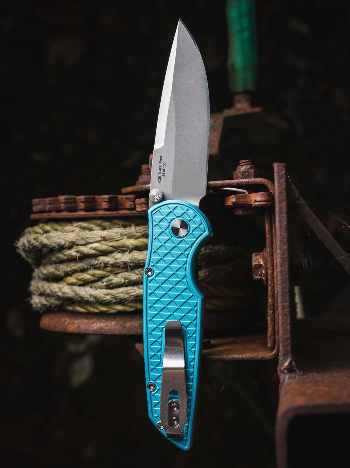 Pro-Tech TR-3 Integrity Manual Knife Relic Textured Tiffany Blue Blade Show West 2026 Exclusive (3.5" Stonewash)