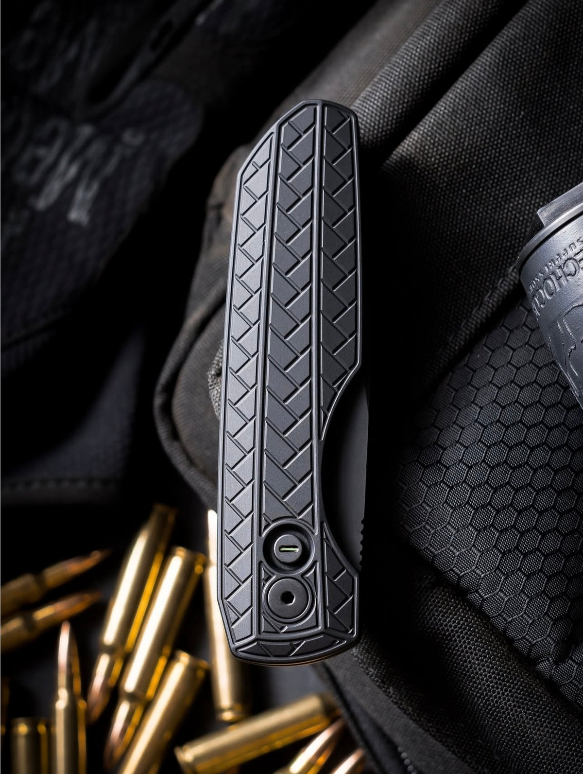 Pro-Tech Vero Synapse 2.0 Black Herringbone Textured Operator Automatic Knife (3.5" Sterile DLC) Blade show west 2026