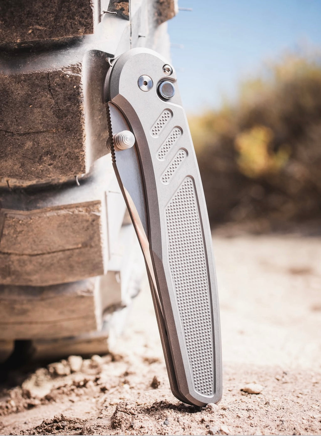 Pro-Tech Peace Neighbor Design Avalon Custom Steel Textured Handle Manual Flipper Blade Show West 2026 Exclusive (4" 154CM)