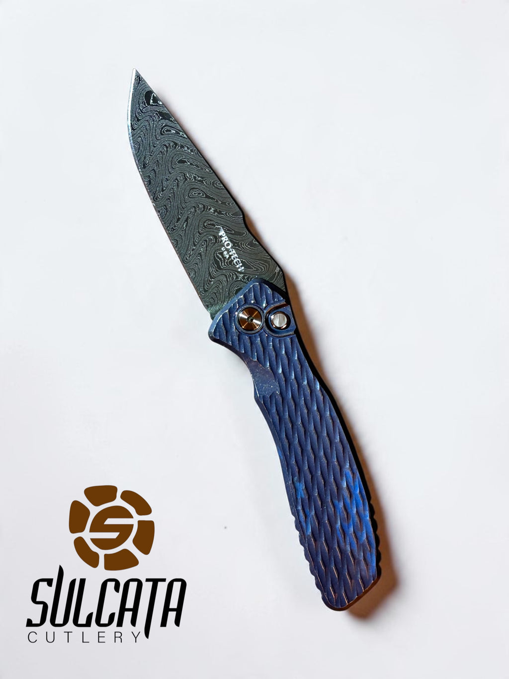 Pro-Tech Spartan Blades Pallas Custom Lattice Textured Ti Automatic Knife Blade Show West 2026 Exclusive (3.7" Nichols Damascus)