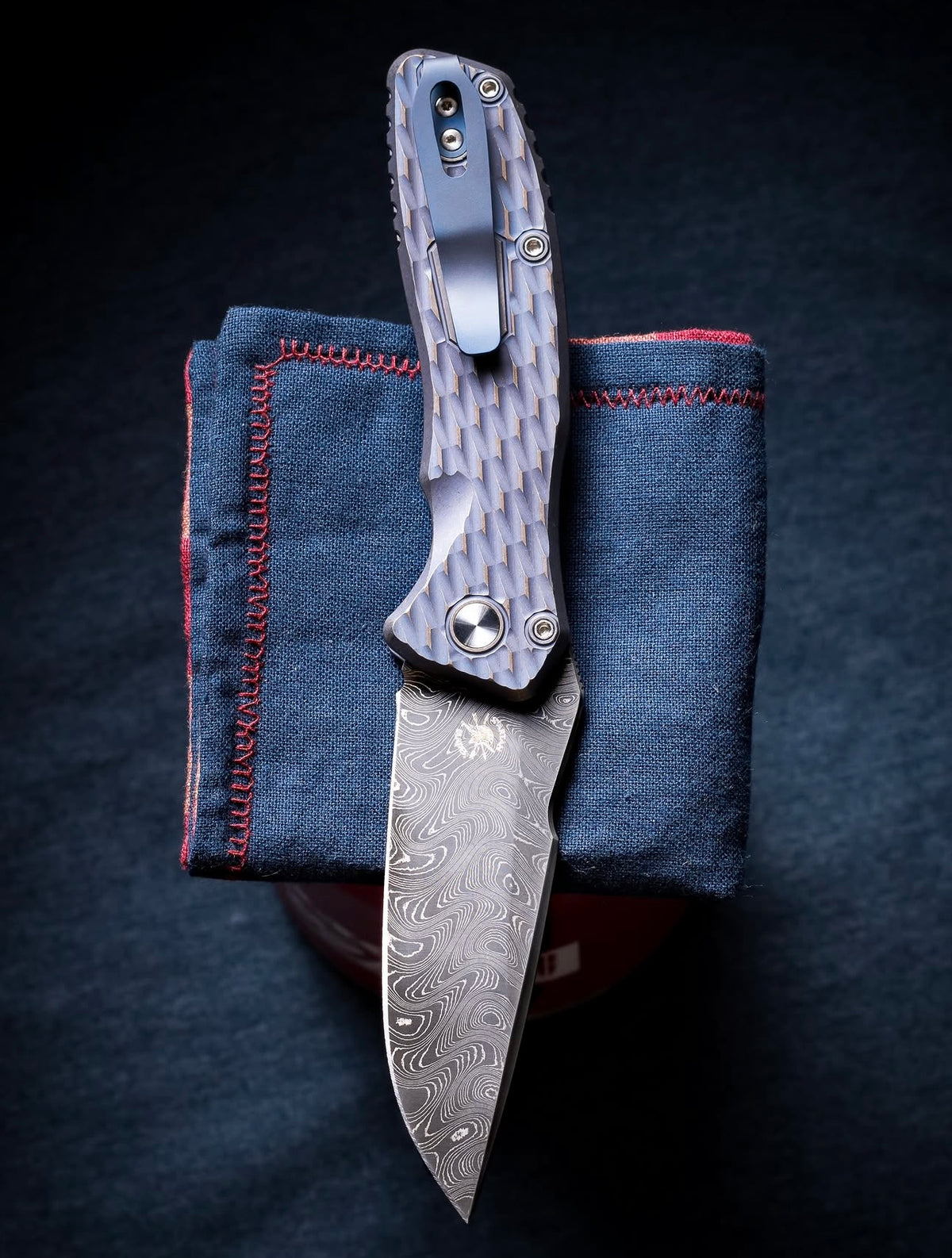 Pro-Tech Spartan Blades Pallas Custom Lattice Textured Ti Automatic Knife Blade Show West 2026 Exclusive (3.7" Nichols Damascus)