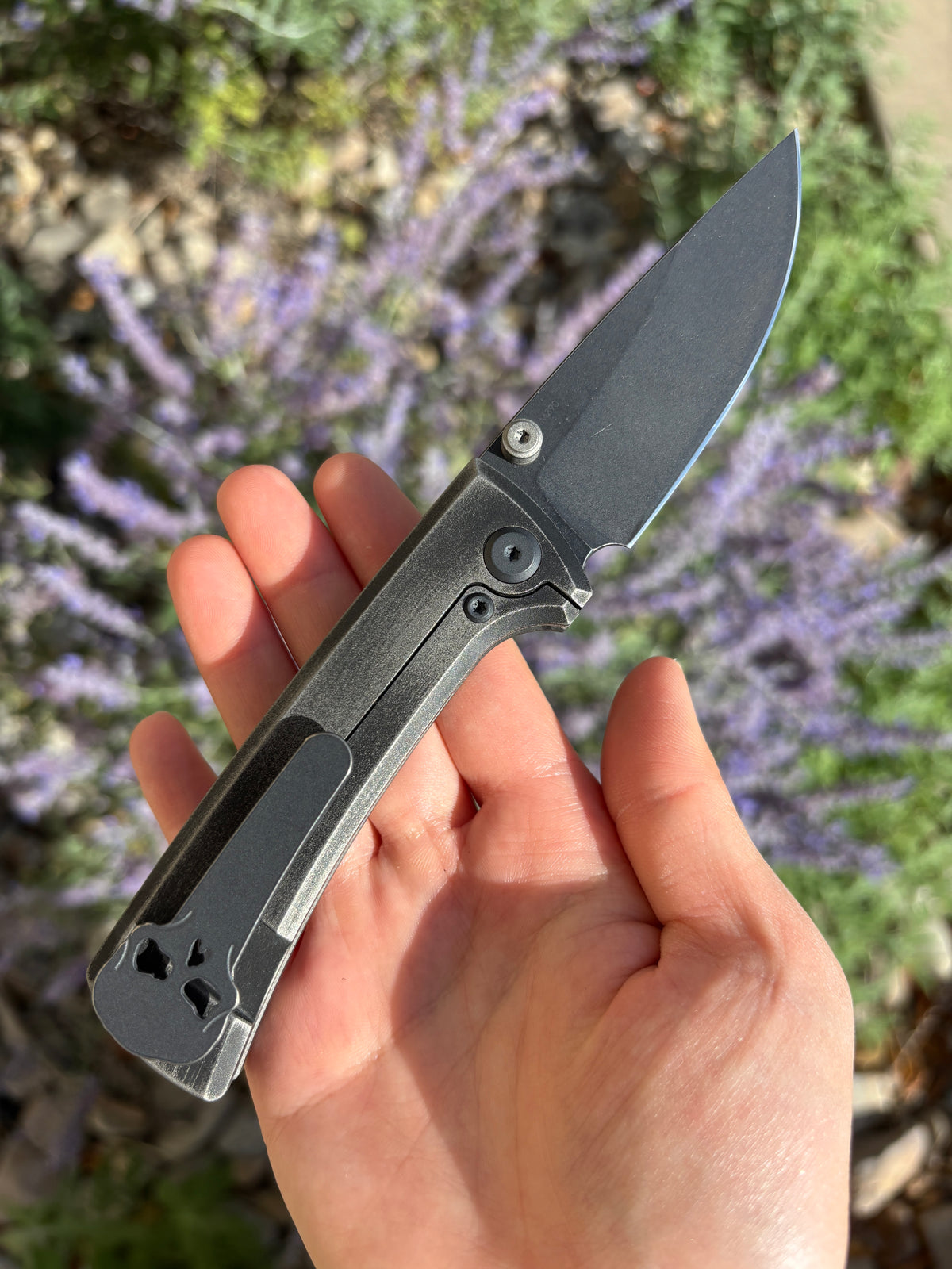 Chaves Knives RCK9 "Frantic Edge" Cerakote Ti Handle Manual Flipper Blade Show West 2026 Exclusive (3.25" Drop Point)