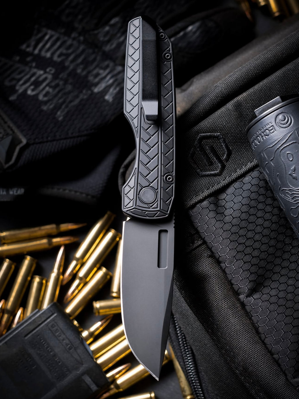 Pro-Tech Vero Synapse 2.0 Black Herringbone Textured Operator Automatic Knife (3.5" Sterile DLC) Blade show west 2026