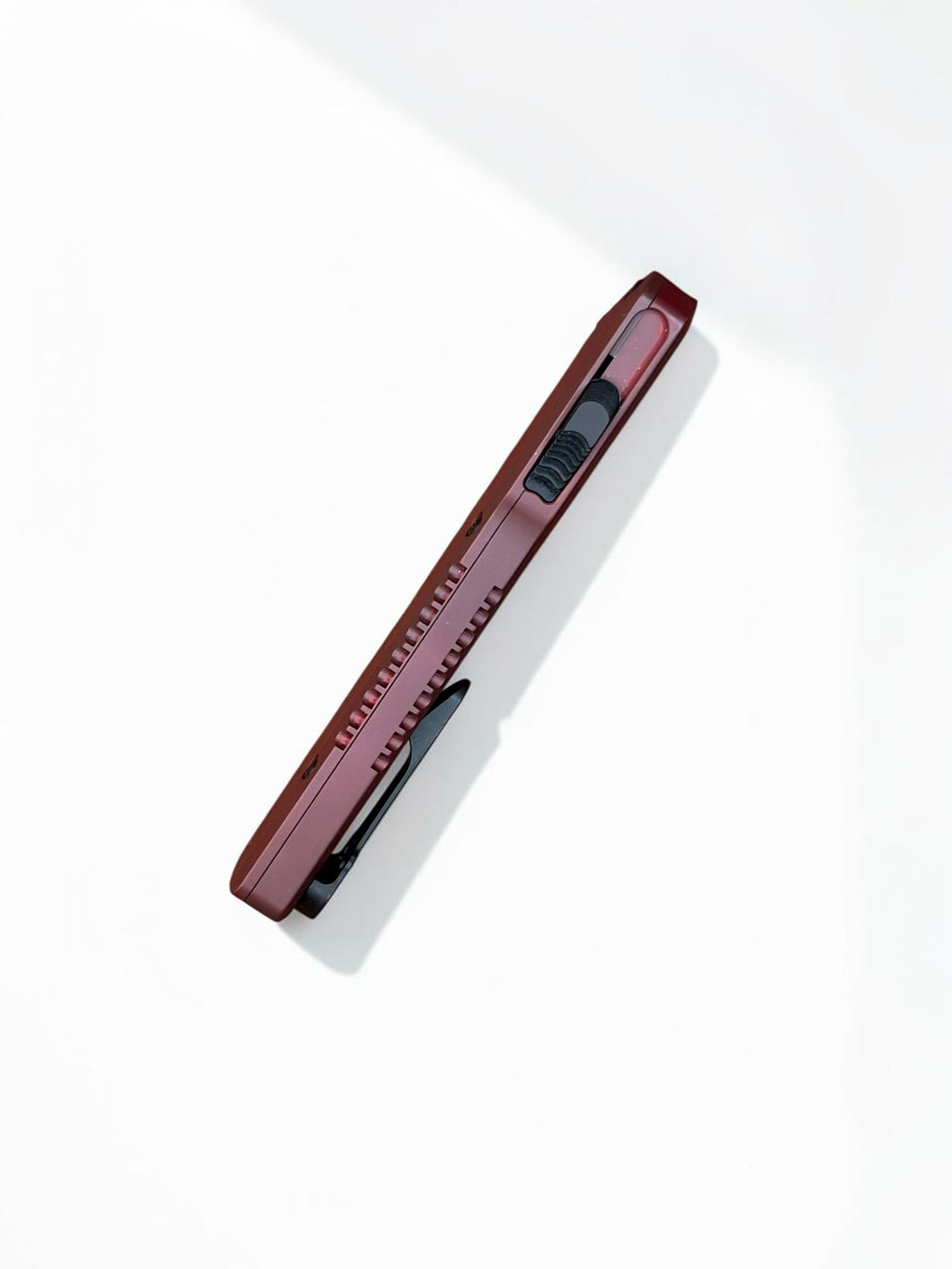 Chaves Knives Dissident Maroon Handle DA OTF California Custom Knife Show 2026 Exclusive (3.7" Stonewash Tanto)