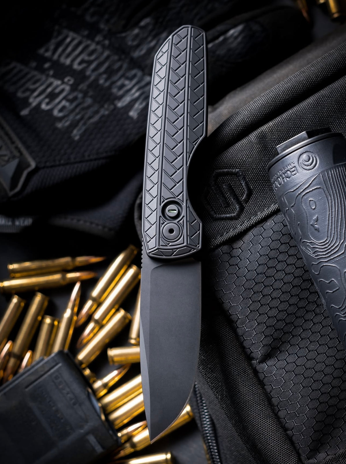 Pro-Tech Vero Synapse 2.0 Black Herringbone Textured Operator Automatic Knife (3.5" Sterile DLC) Blade show west 2026