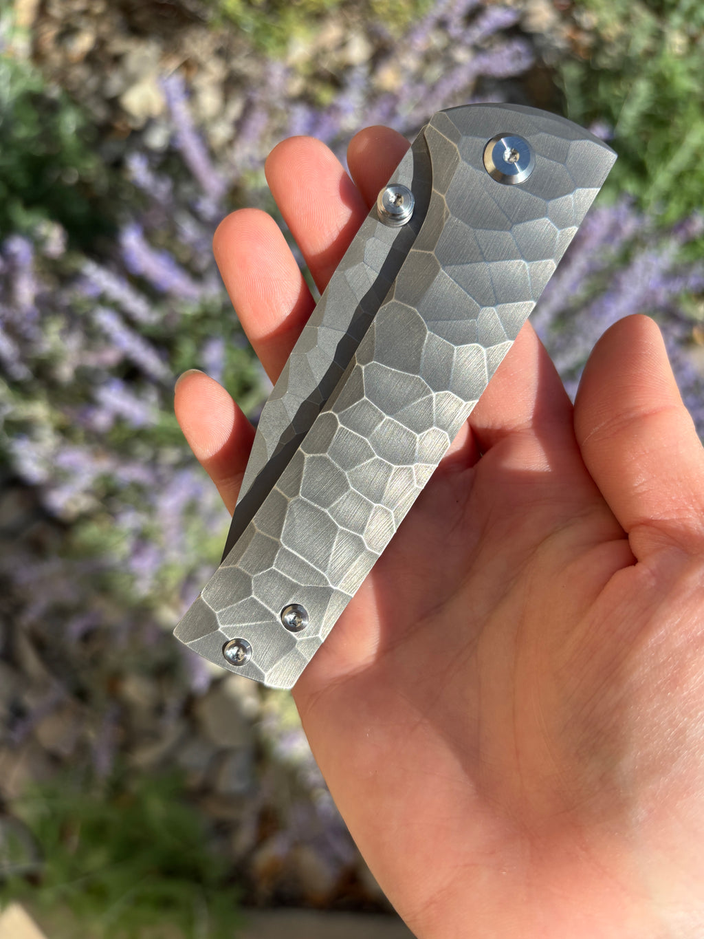 Chaves Knives Scapegoat Street "Rocked" Ti Manual Flipper Blade Show West 2026 Exclusive (4" Stonewash "Rocked" M390)