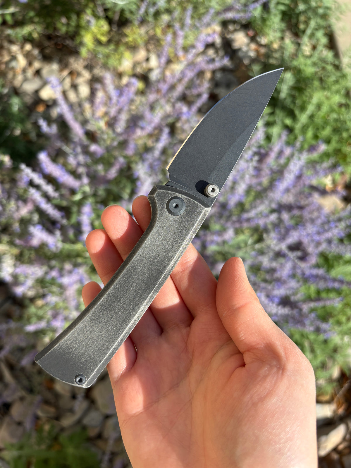 Chaves Knives RCK9 "Frantic Edge" Cerakote Ti Handle Manual Flipper Blade Show West 2026 Exclusive (3.25" Drop Point)