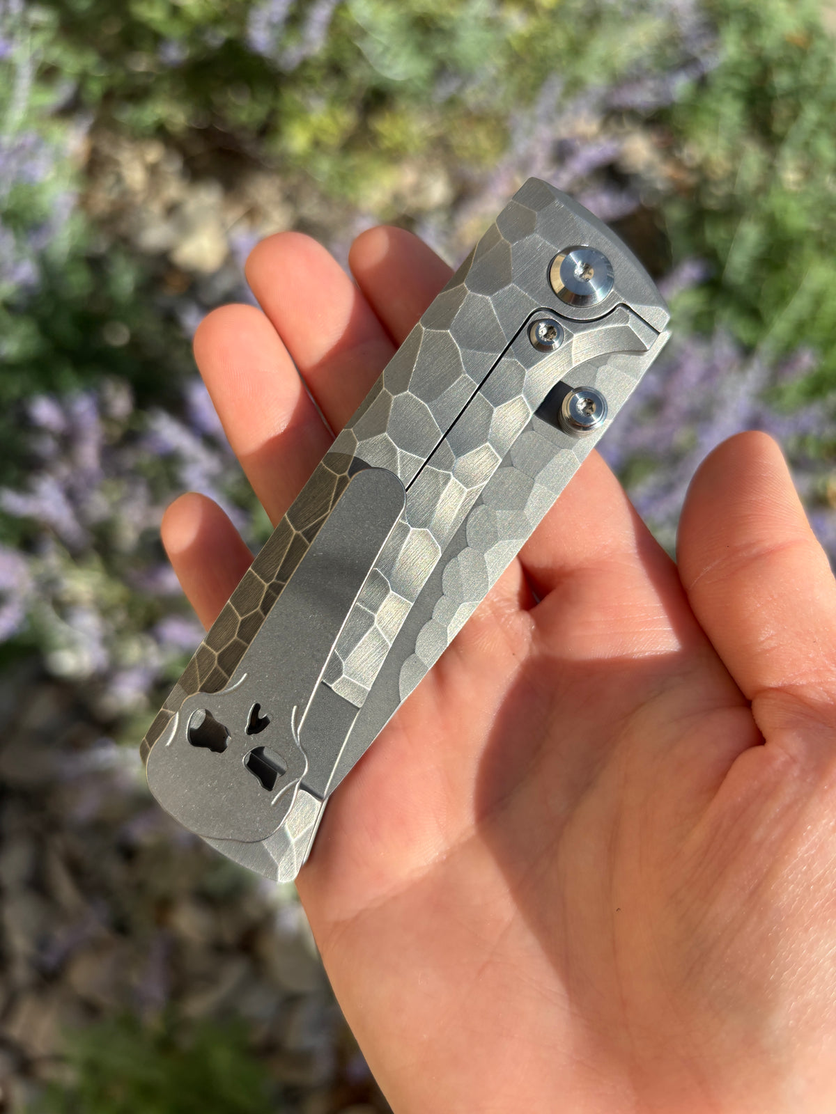 Chaves Knives RCK9 "Full Rock" Stonewash Ti Rocked Handle Manual Flipper Blade Show West 2026 Exclusive (3.25" Drop Point)