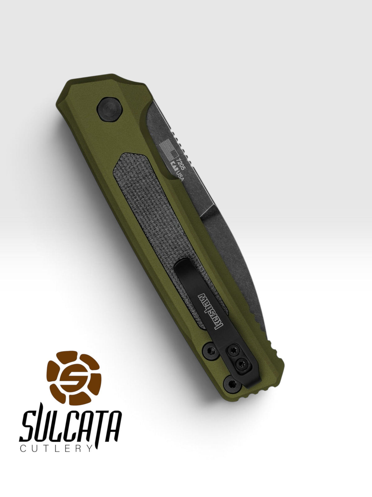 Kershaw Launch 22 Green/Micarta Automatic Knife (3.45" Black Stonewash)