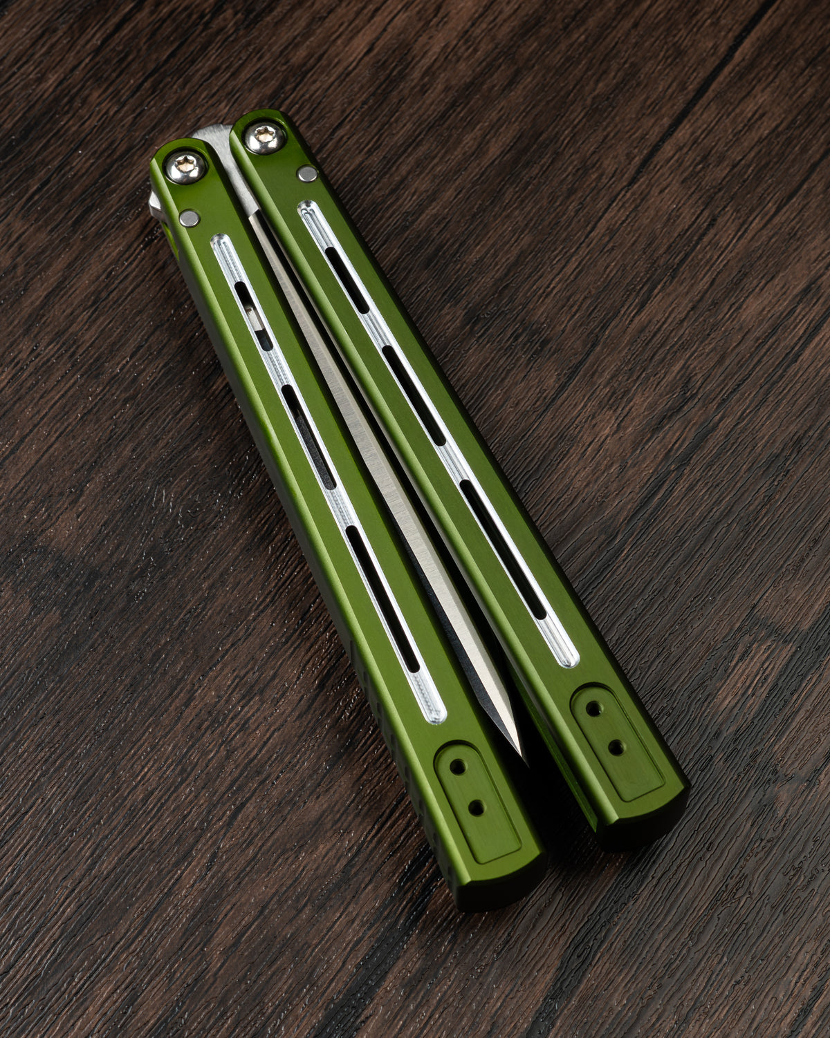 Pro-Tech Flyfather II Balisong Squid Industries Collaboration Green Aluminum BSA25