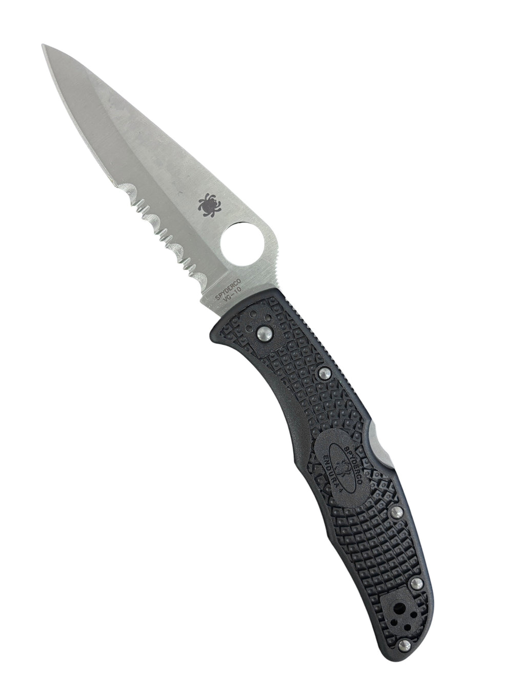 Spyderco Endura 4 Black FRN Manual Folder Knife (3.75" Partially Serrated)