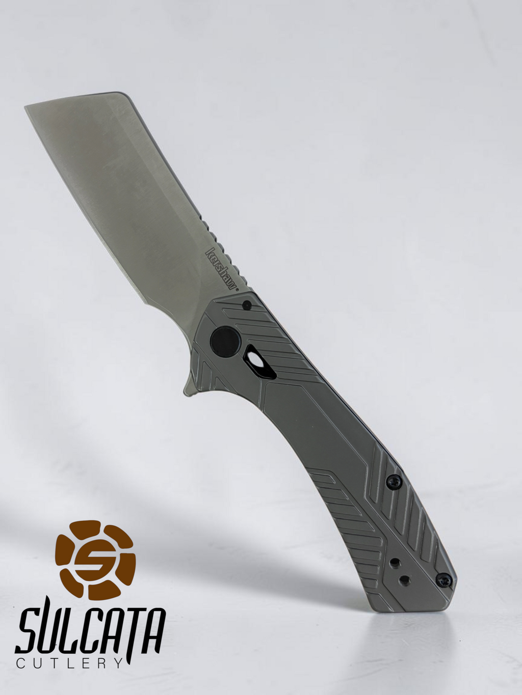 Kershaw Static Manual Flipper Knife Gray Stainless (2.8" Cleaver Satin)