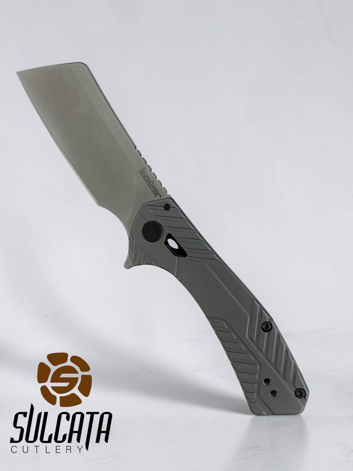 Kershaw Static Manual Flipper Knife Gray Stainless (2.8" Cleaver Satin)