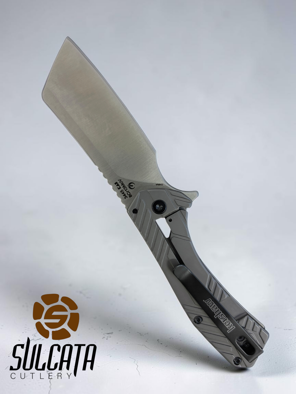 Kershaw Static Manual Flipper Knife Gray Stainless (2.8" Cleaver Satin)