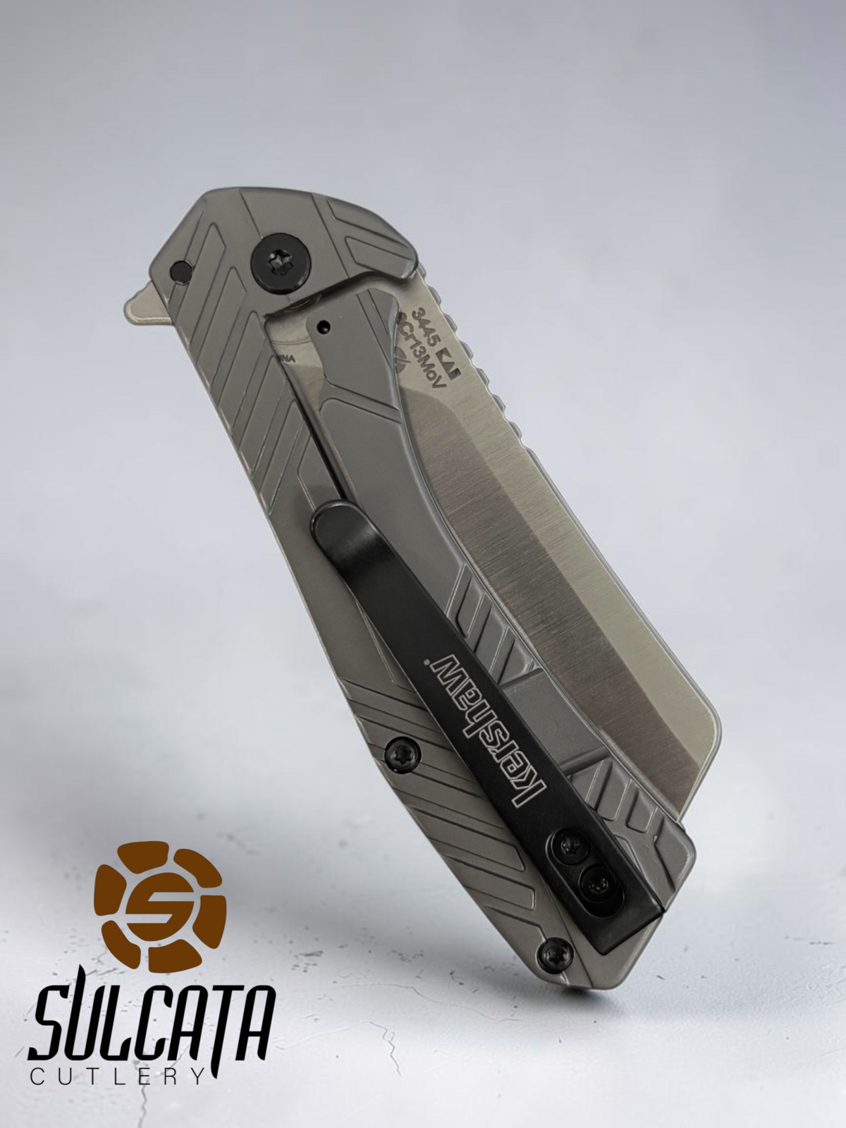 Kershaw Static Manual Flipper Knife Gray Stainless (2.8" Cleaver Satin)