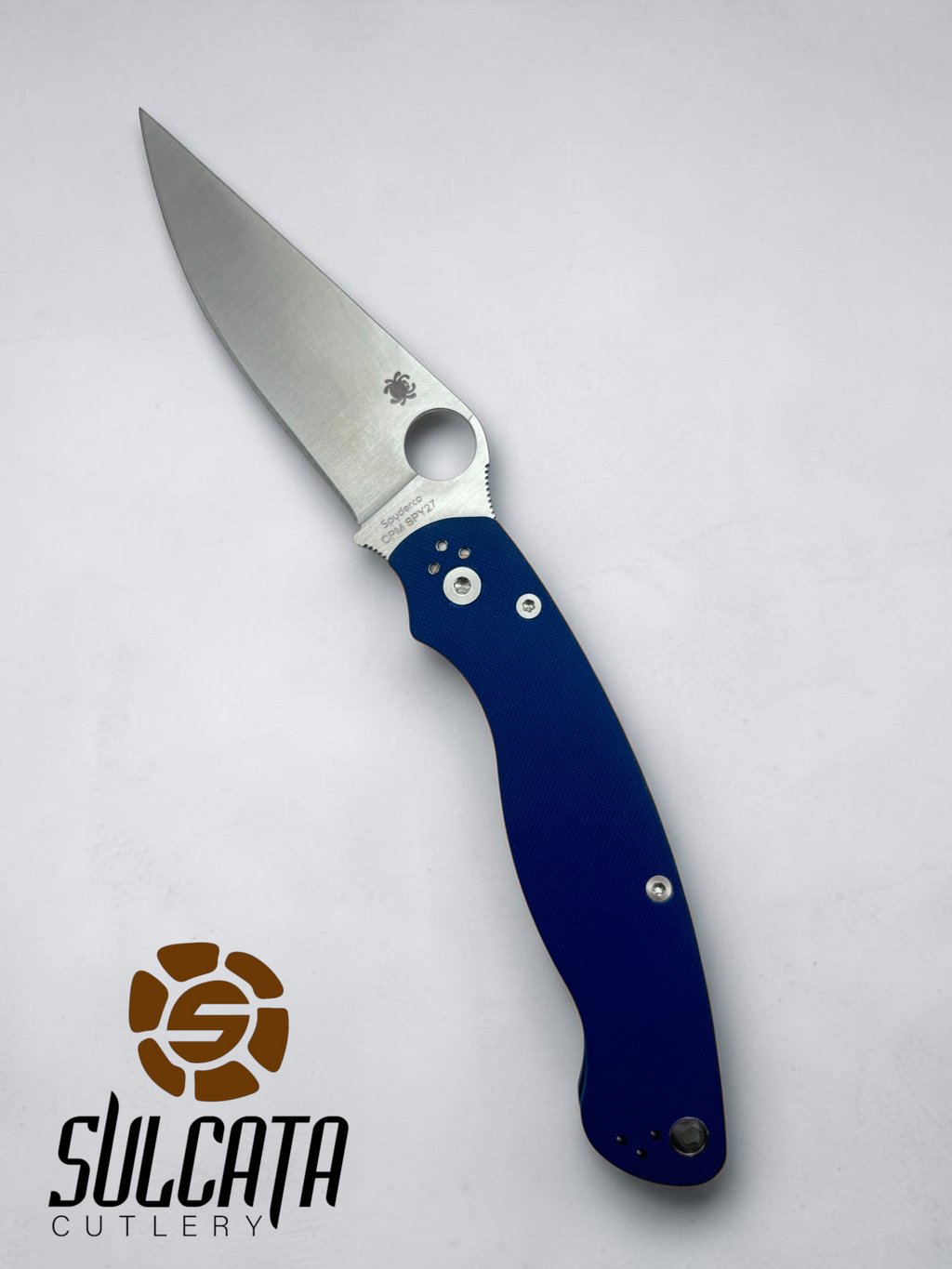 Spyderco Military 2 Manual Folder Knife Cobalt Blue G-10 (4" Satin)