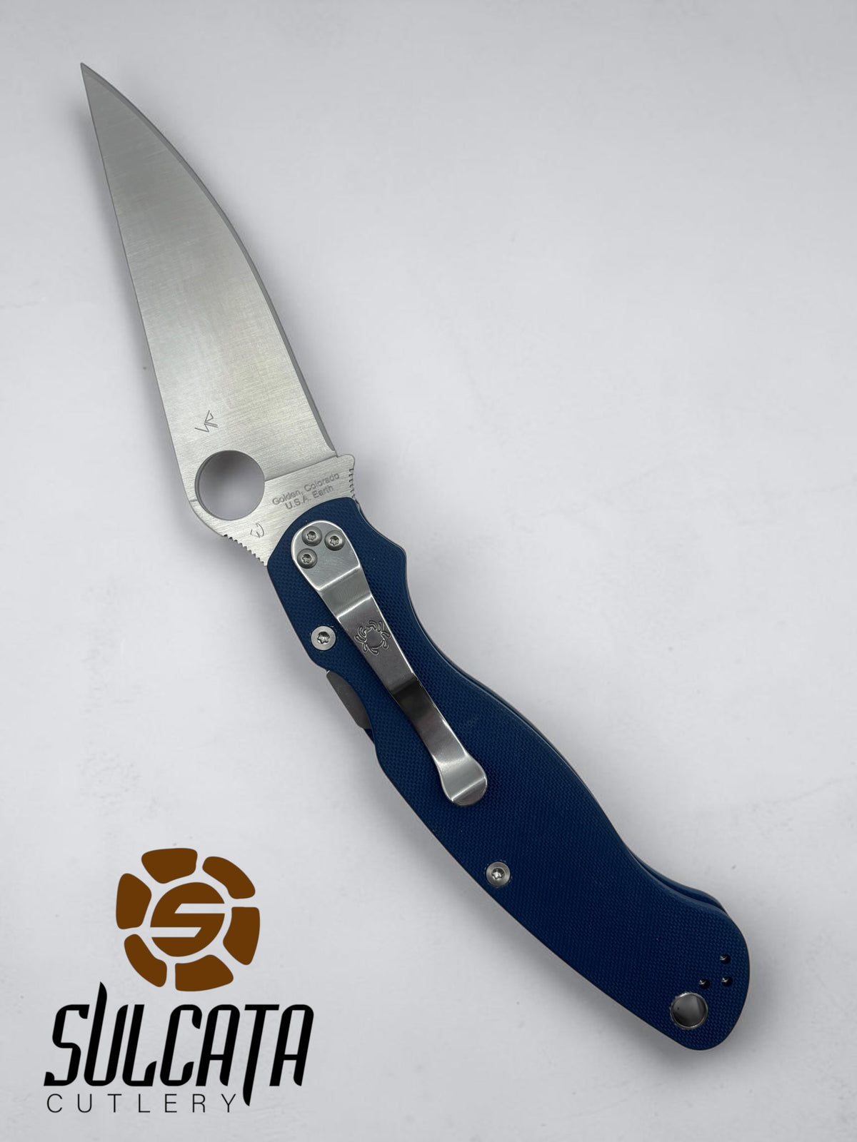 Spyderco Military 2 Manual Folder Knife Cobalt Blue G-10 (4" Satin)