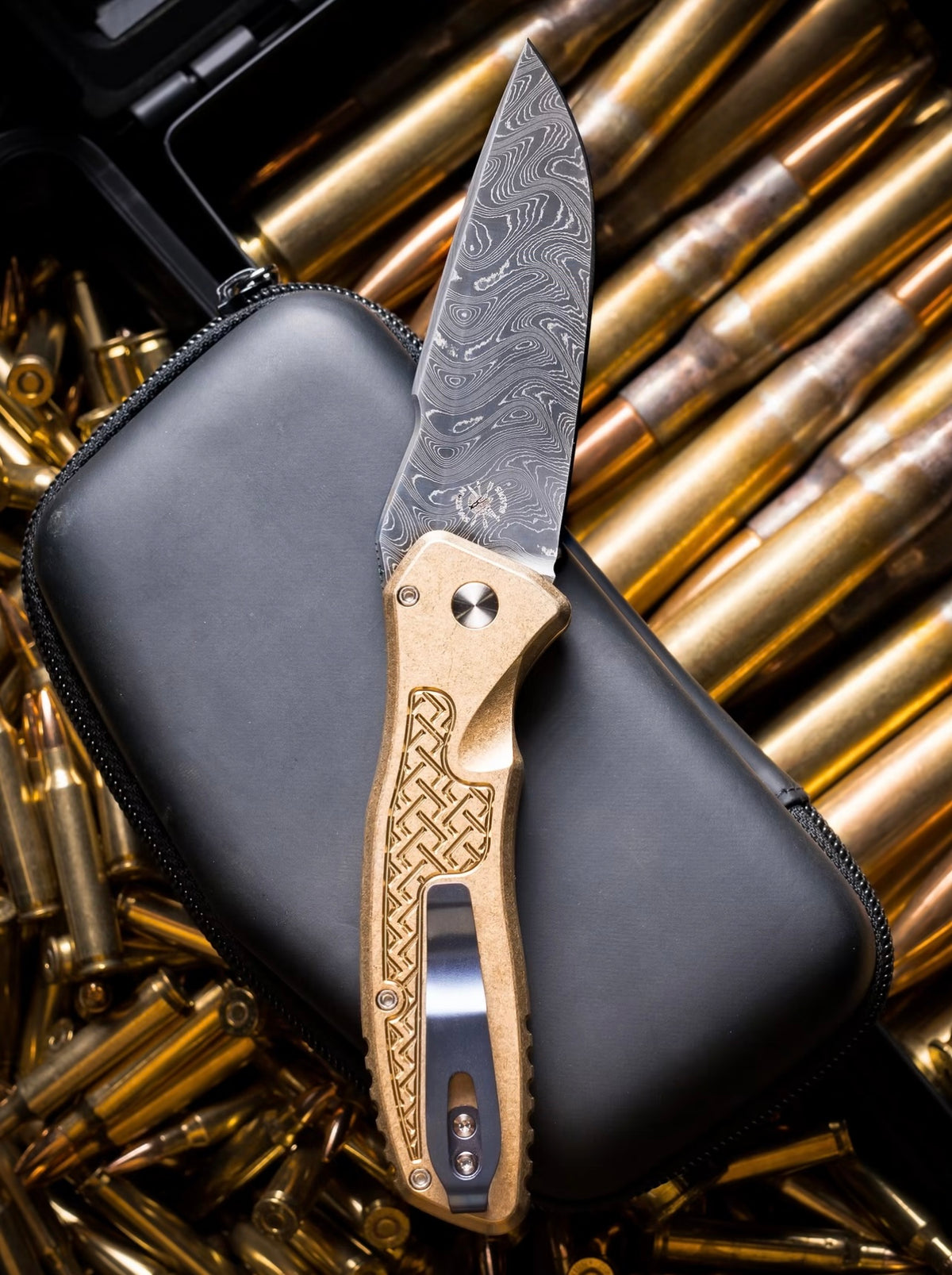 Pro-Tech Spartan Blades Pallas Albronze Automatic Knife Blade Show West 2026 (3.7" Chad Nichols Boomerang Damascus)