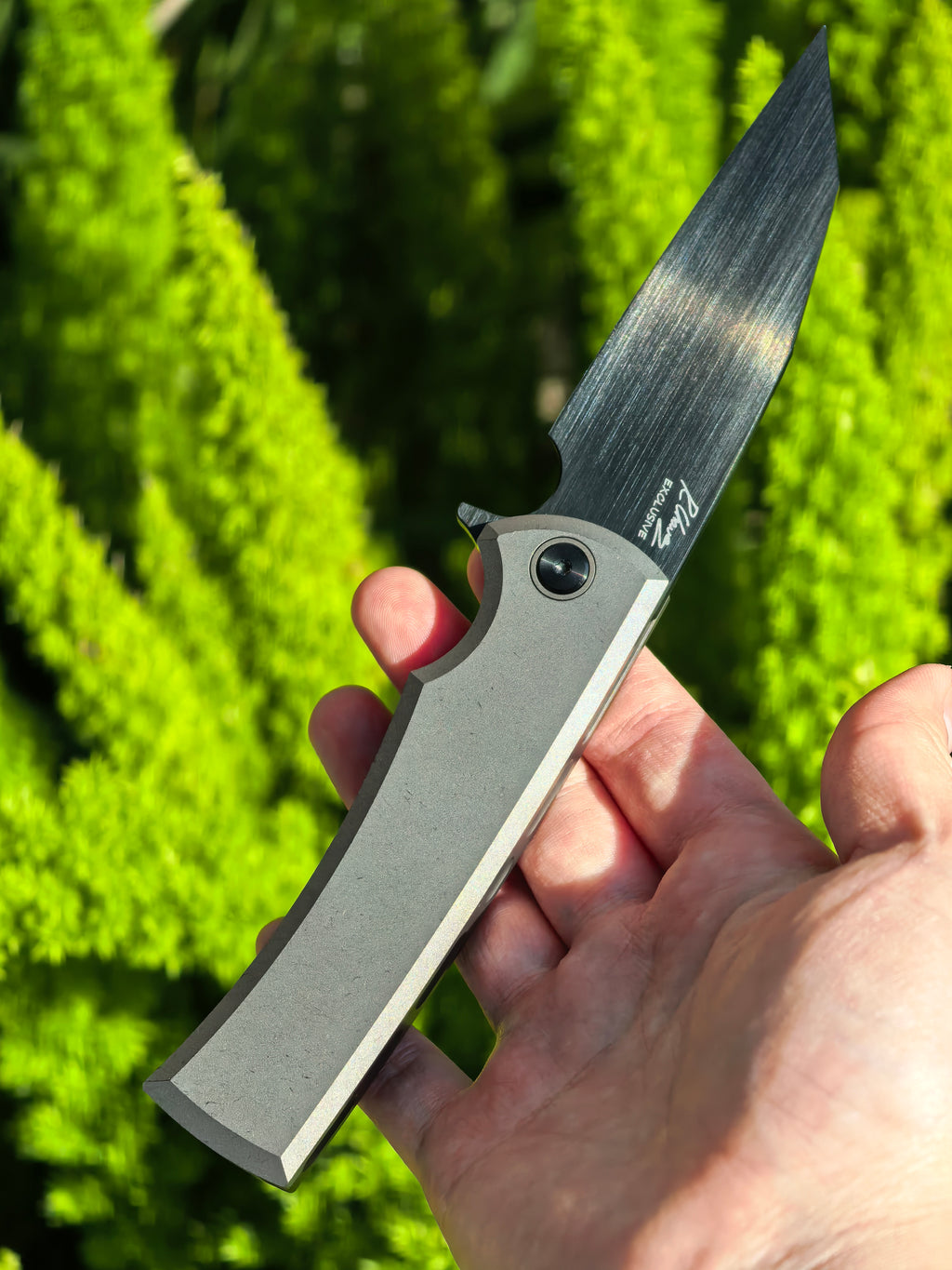Chaves Knives Sangre Street Bronze Titanium Black Chisel Grind Manual Flipper CCKS 2026 (3.5" Black Satin)