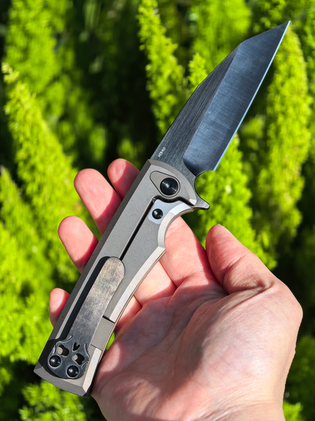 Chaves Knives Sangre Street Bronze Titanium Black Chisel Grind Manual Flipper CCKS 2026 (3.5" Black Satin)