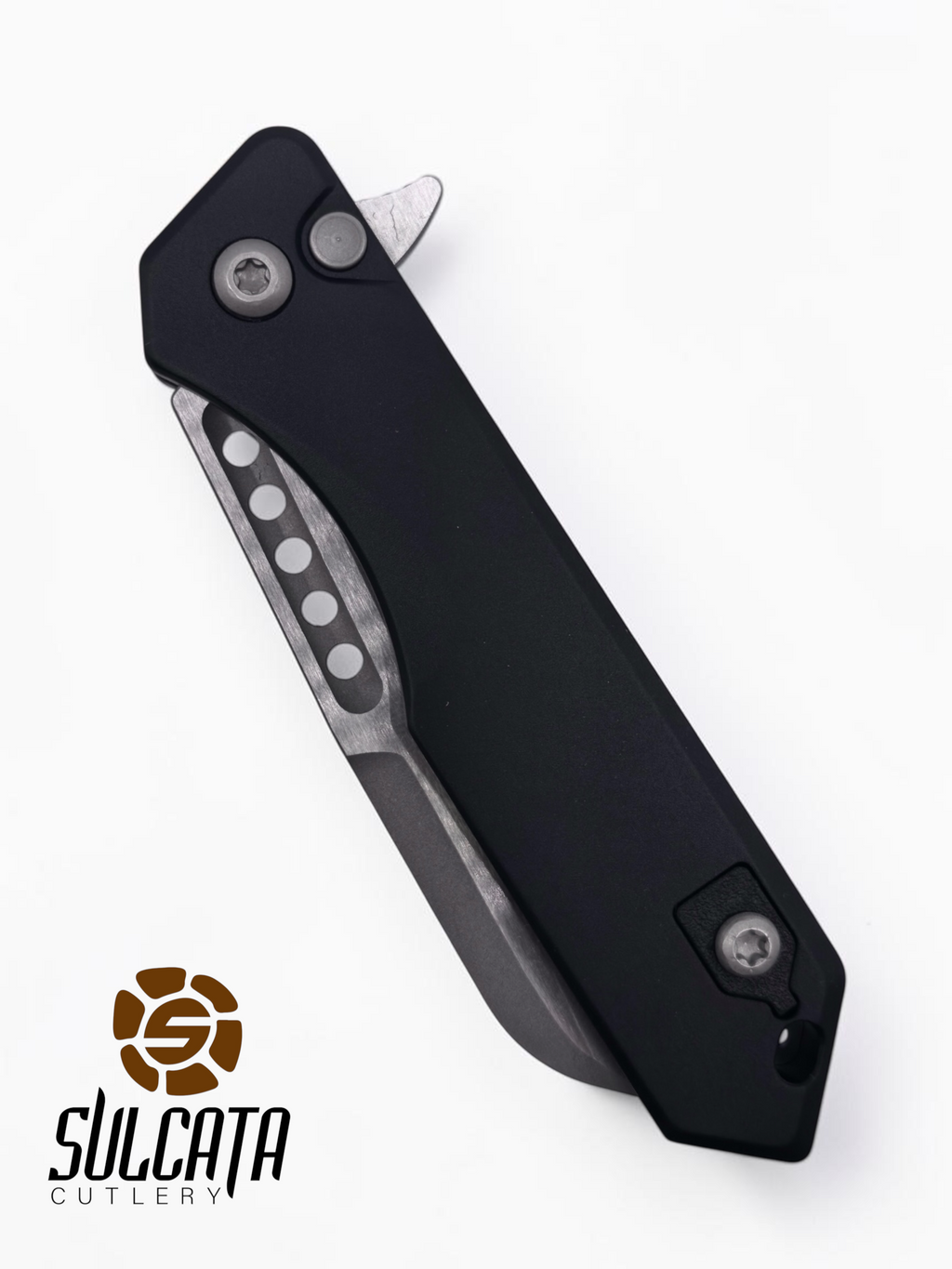 Heretic Knives Jinn Black Aluminum Manual Flipper (3" Battleworn SW)