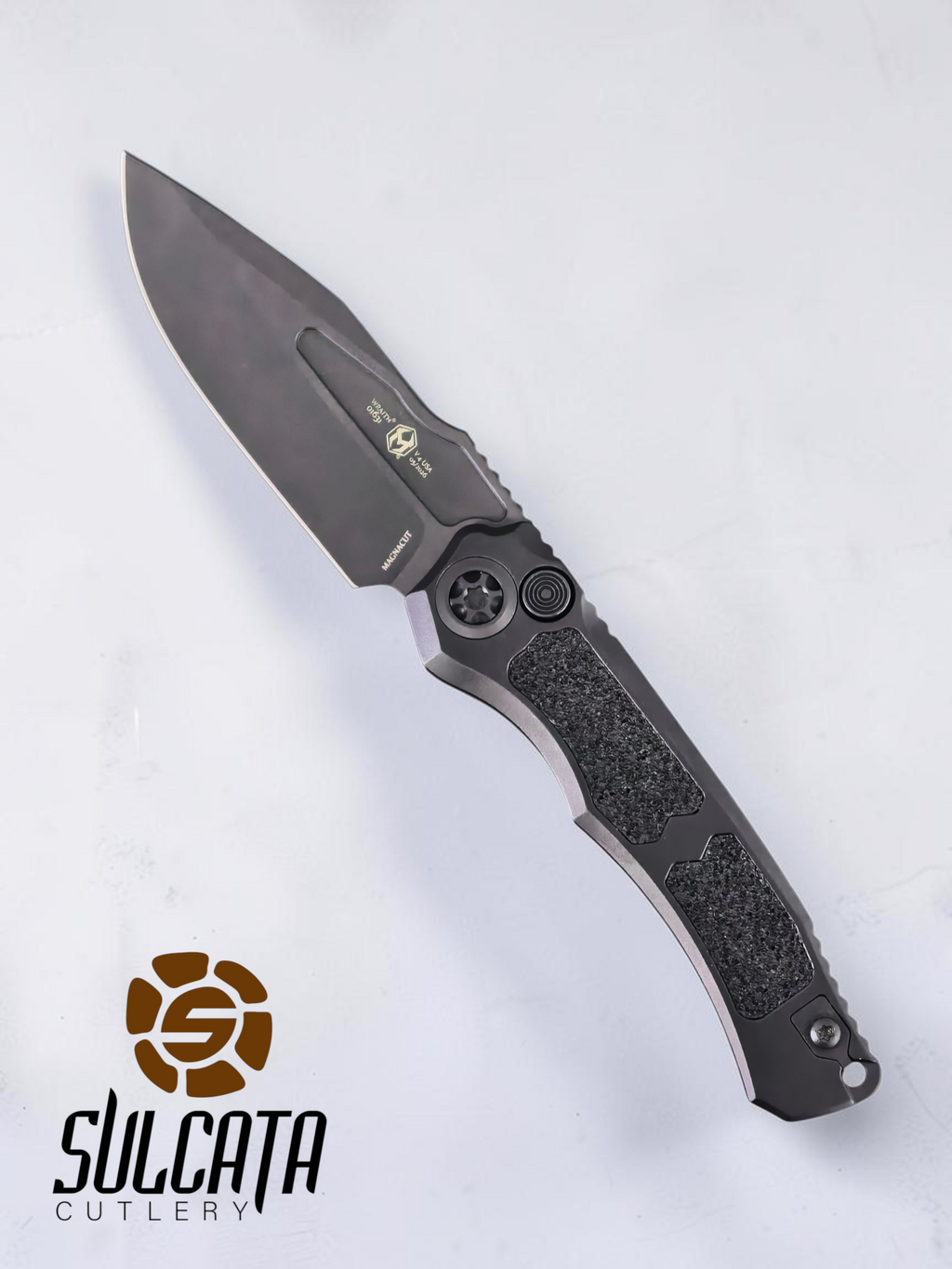 Heretic Knives Wraith V4 Automatic Push Button Blade Show Atlanta 2026 (3.6" DLC Black)