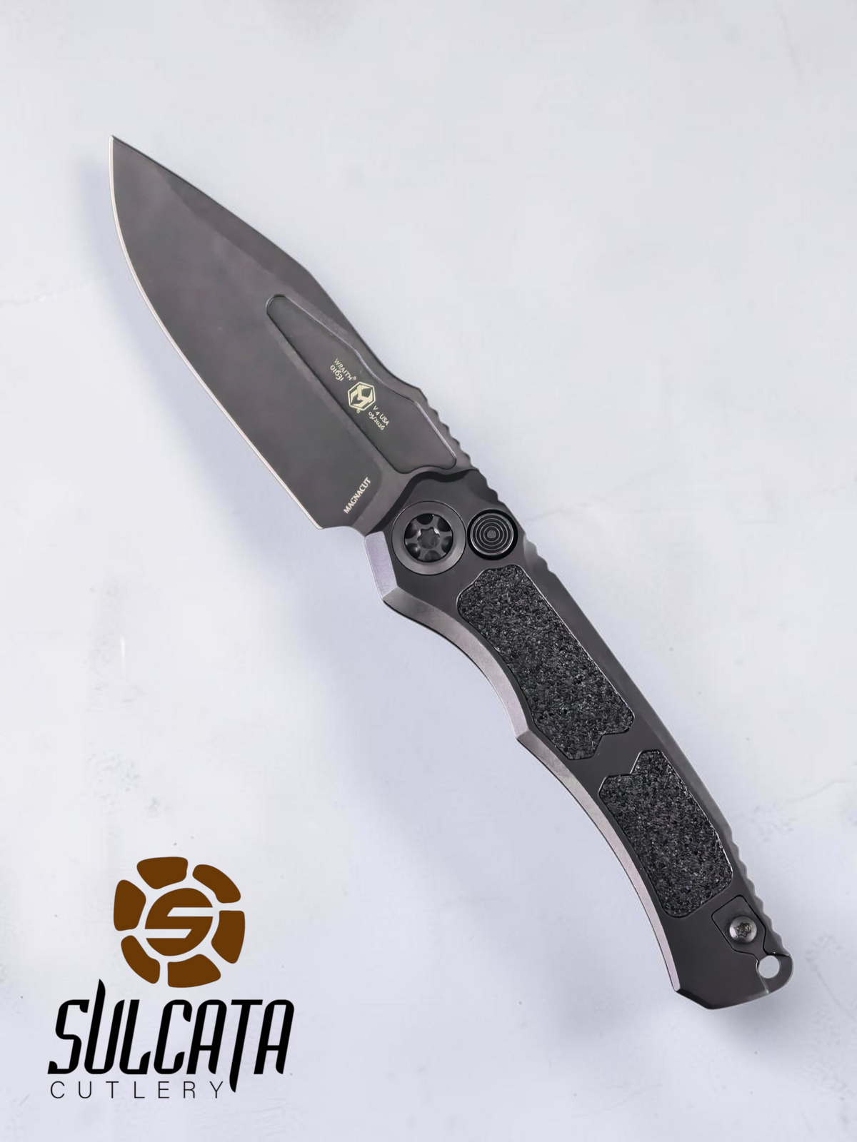 Heretic Knives Wraith V4 Automatic Push Button Blade Show Atlanta 2026 (3.6" DLC Black)