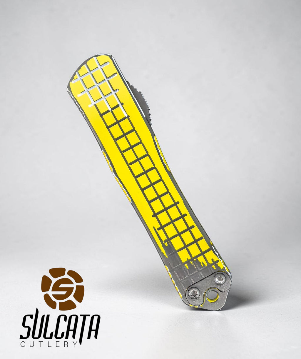 Heretic Manticore S Yellow Cel shade Grenade Grip Double Action OTF (2.6")