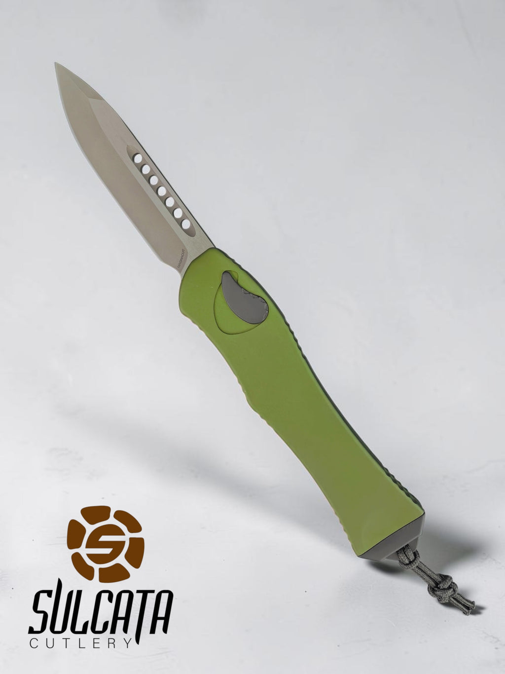 Heretic Knives Hydra V4 OD Green Single Action OTF (3.6" Battleworn Stonewash)