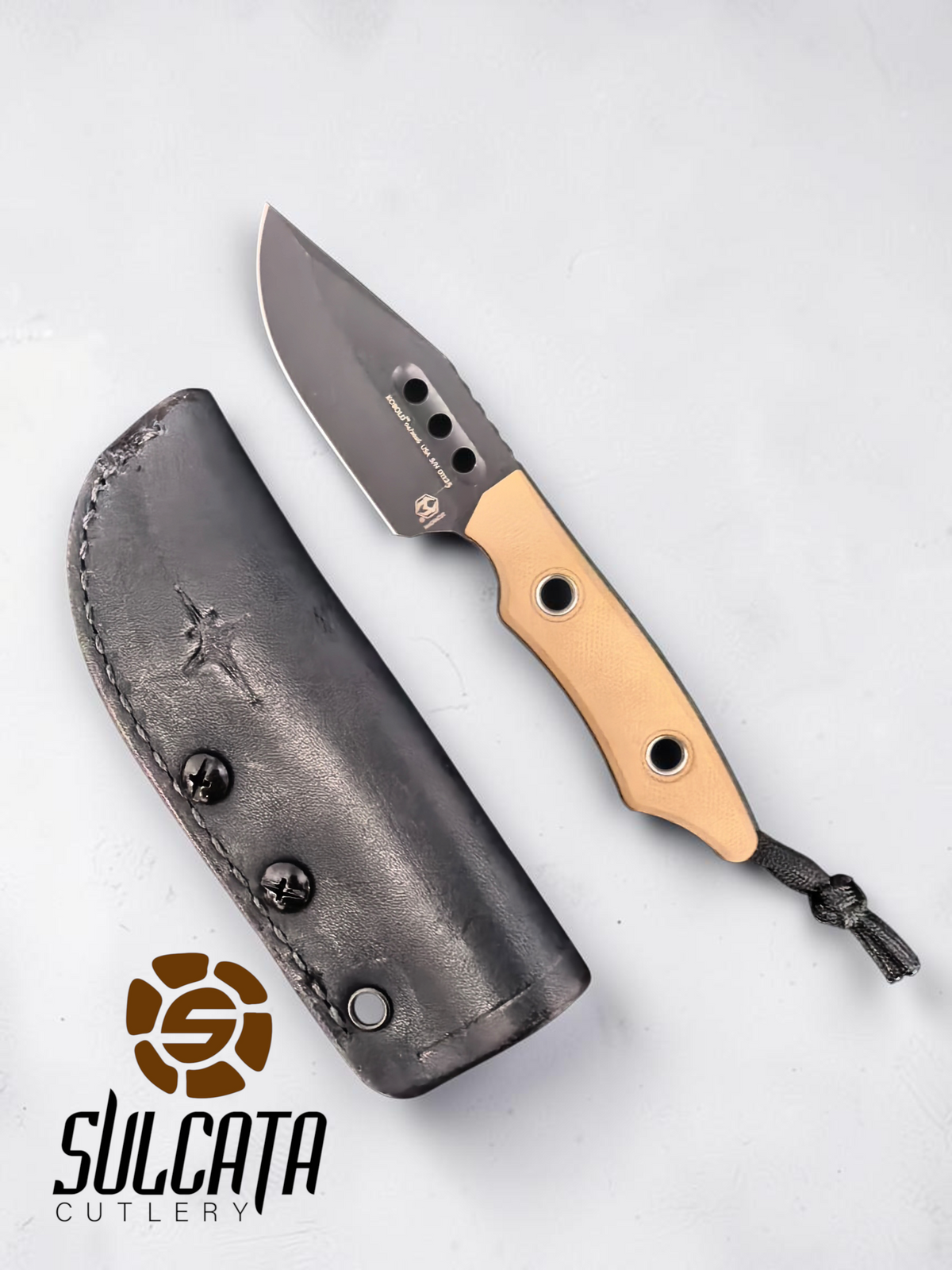 Heretic knives Kobold FDE G10 Fixed Blade (2.6" Battleworn Black)