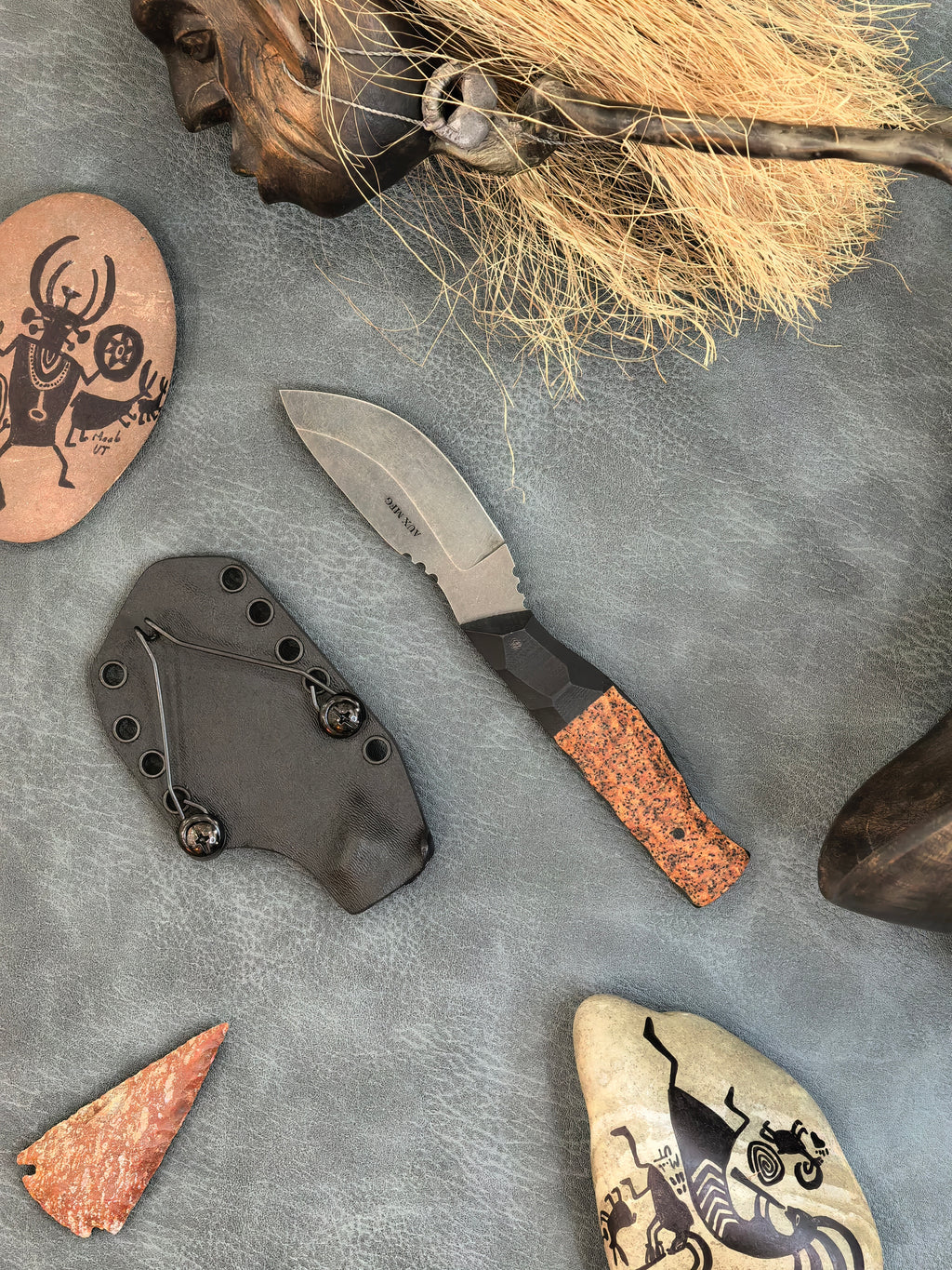 Auxiliary Manufacturing Skinner G10/Brown GripX Blade Show West 2026 Exclusive (3.5" Black Stonewash)