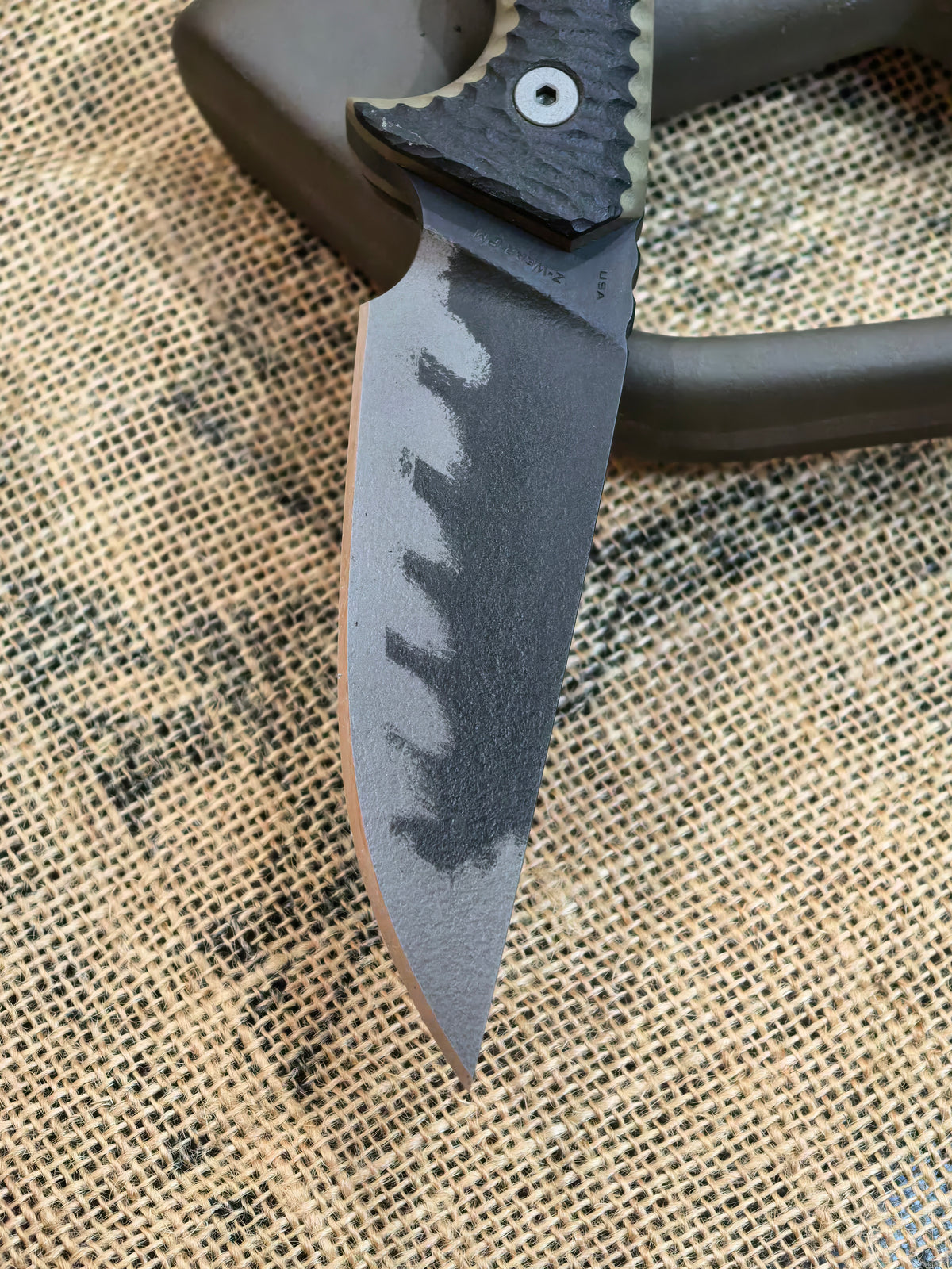 Miller Bros Blades M-27 OD Green/Black G10 Fixed Blade Knife Blade Show West 2026 Exclusive Last Run (4" Black)