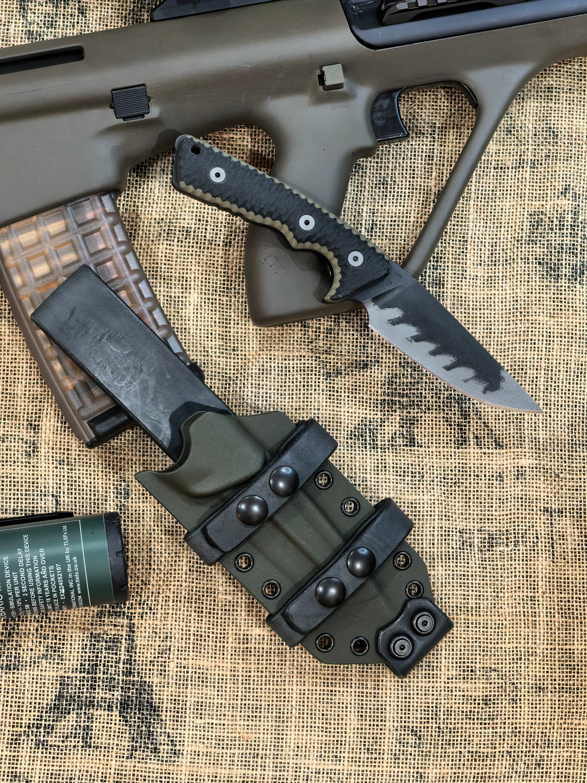 Miller Bros Blades M-27 OD Green/Black G10 Fixed Blade Knife Blade Show West 2026 Exclusive Last Run (4" Black)