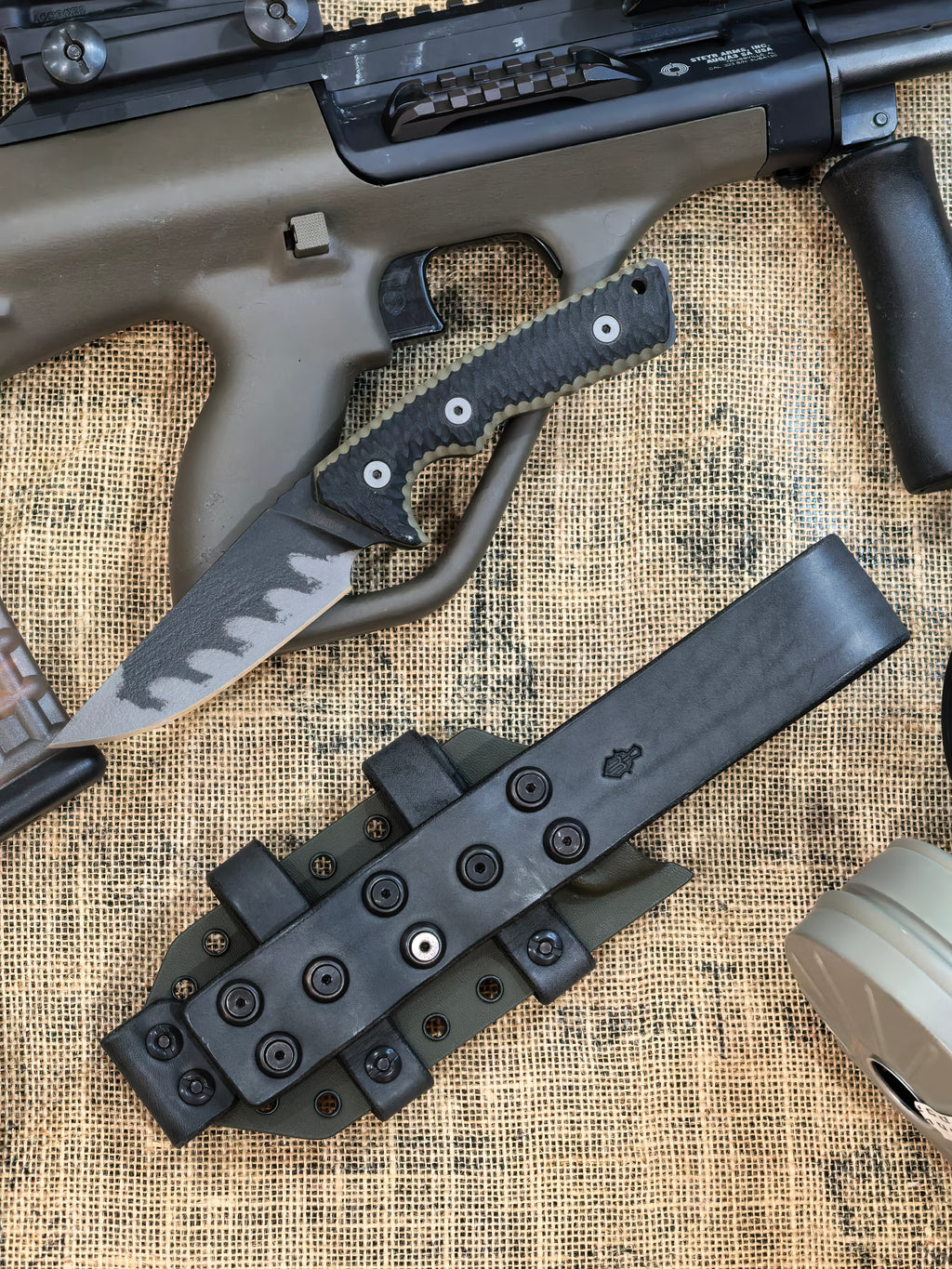 Miller Bros Blades M-27 OD Green/Black G10 Fixed Blade Knife Blade Show West 2026 Exclusive Last Run (4" Black)