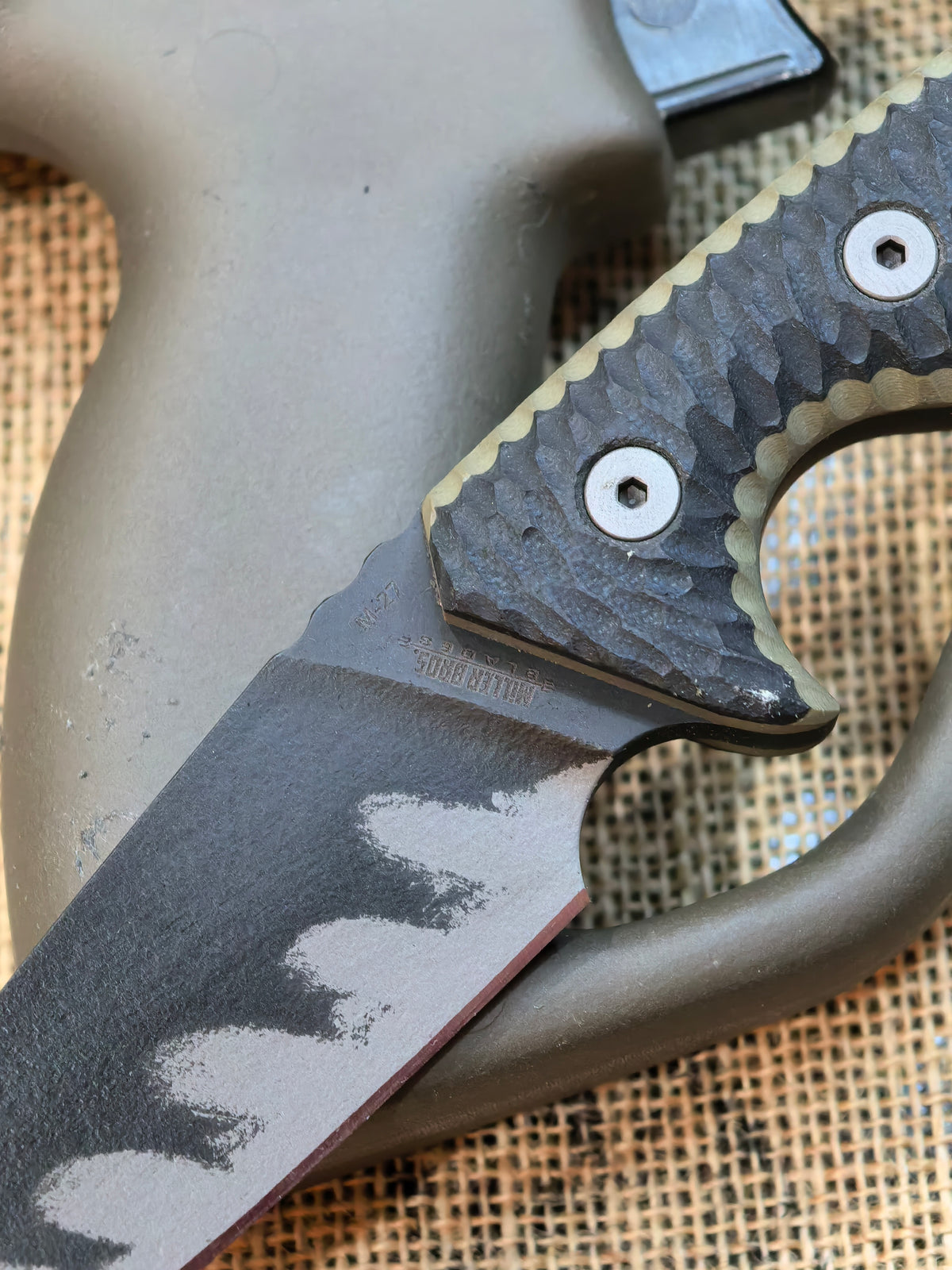 Miller Bros Blades M-27 OD Green/Black G10 Fixed Blade Knife Blade Show West 2026 Exclusive Last Run (4" Black)