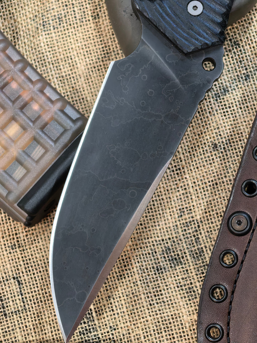 Miller Bros Blades M-29 Black G10 Fixed Blade Knife Blade Show West 2026 Exclusive (5.8" Splatter Etch)