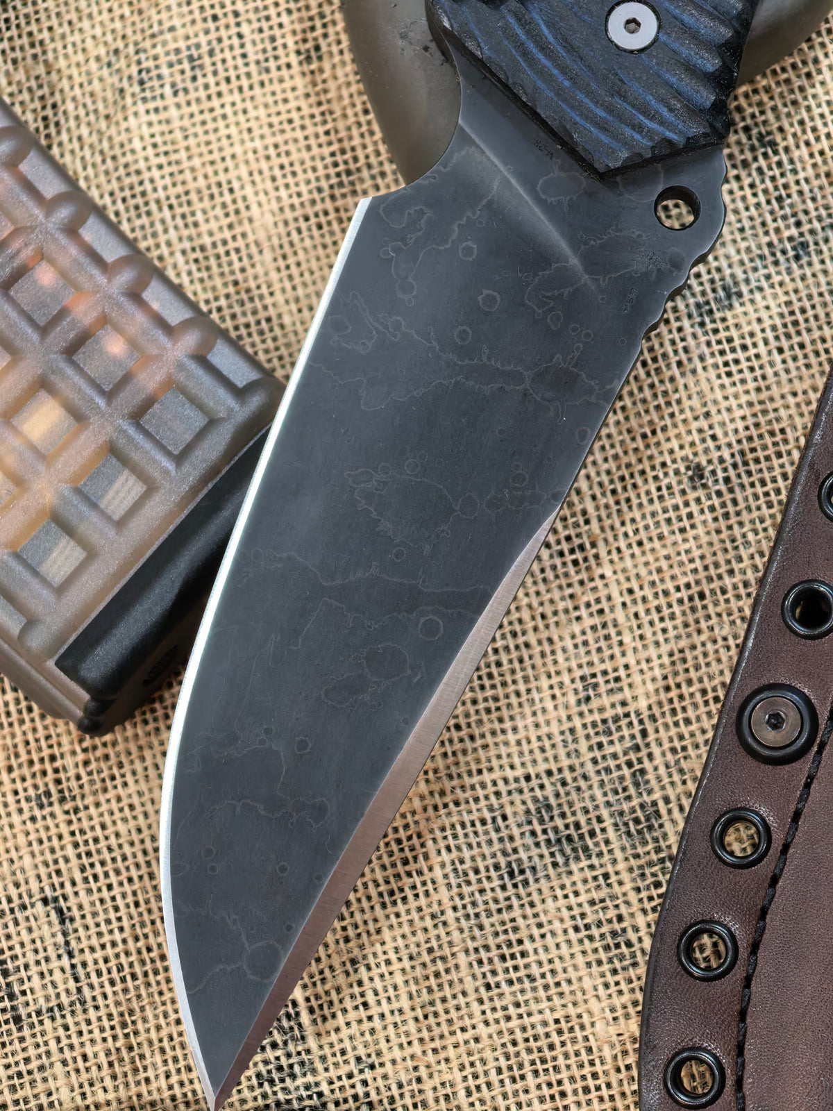 Miller Bros Blades M-29 Black G10 Fixed Blade Knife Blade Show West 2026 Exclusive (5.8" Splatter Etch)