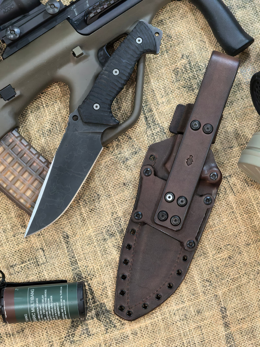 Miller Bros Blades M-29 Black G10 Fixed Blade Knife Blade Show West 2026 Exclusive (5.8" Splatter Etch)