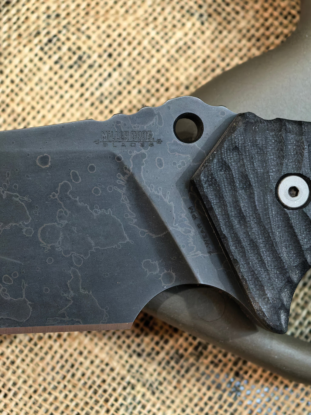 Miller Bros Blades M-29 Black G10 Fixed Blade Knife Blade Show West 2026 Exclusive (5.8" Splatter Etch)