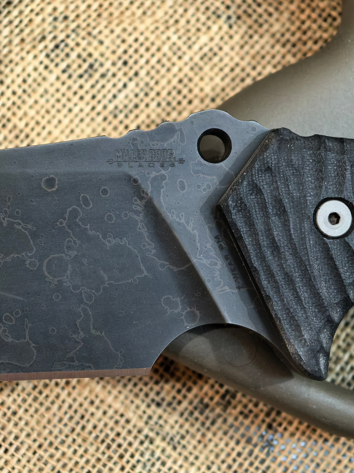 Miller Bros Blades M-29 Black G10 Fixed Blade Knife Blade Show West 2026 Exclusive (5.8" Splatter Etch)