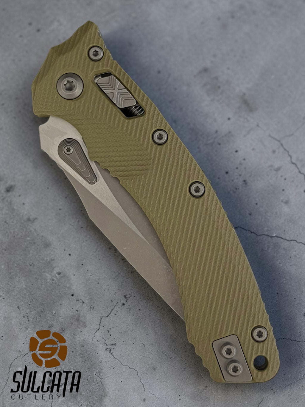 Microtech Amphibian RAM-LOK S/E OD Green Partial Serrations Manual Folder (3.9" Apocalyptic)
