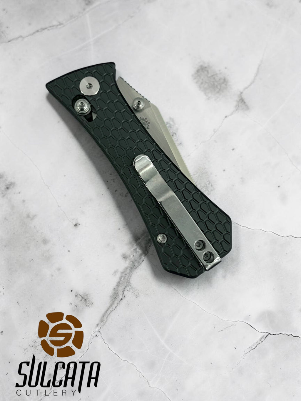 Auxiliary Manufacturing Coffin Tanto Crossbar Grey Aluminum Manual Flipper Knife (2.7" SW)