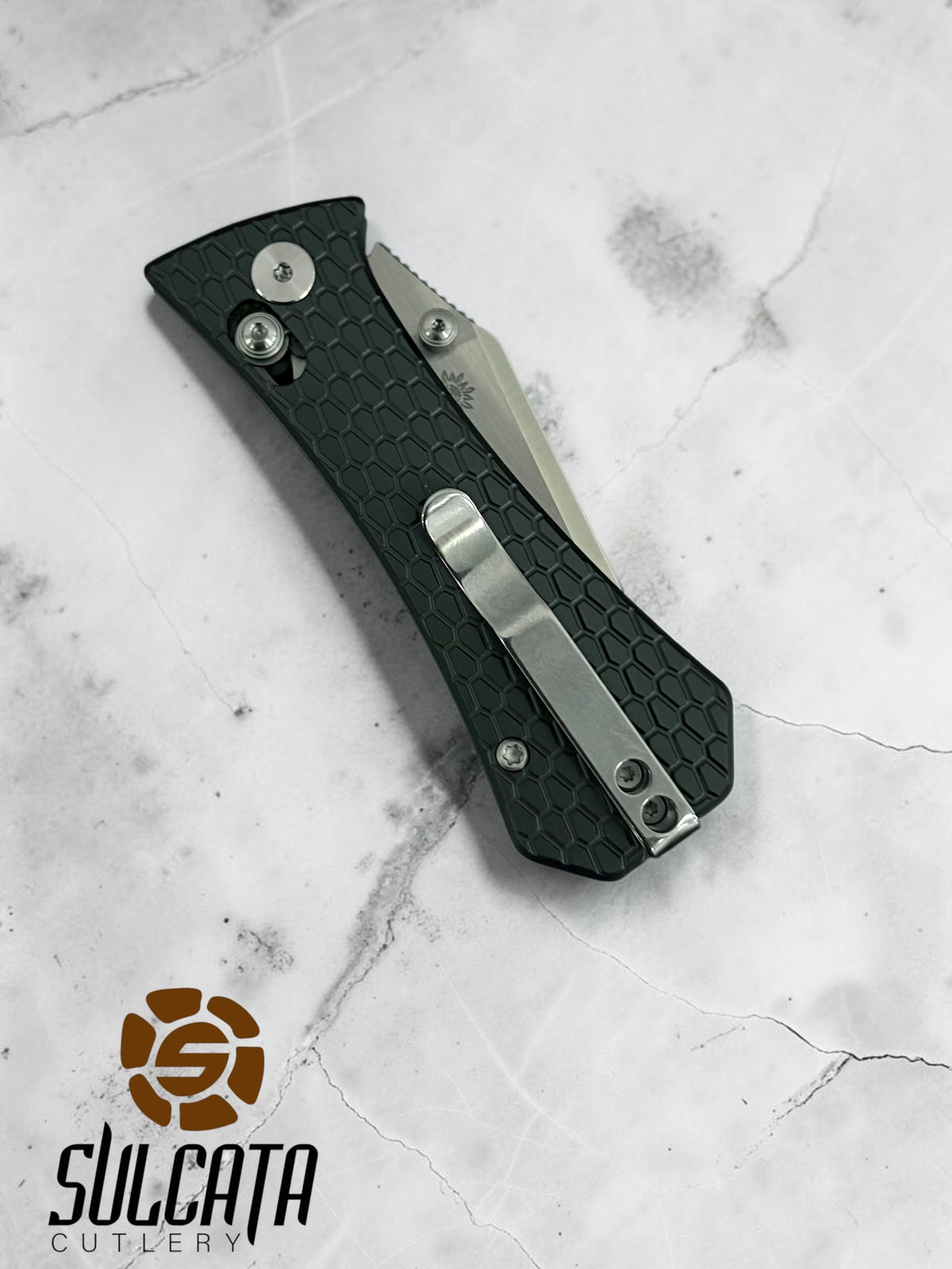 Auxiliary Manufacturing Coffin Tanto Crossbar Grey Aluminum Manual Flipper Knife (2.7" SW)