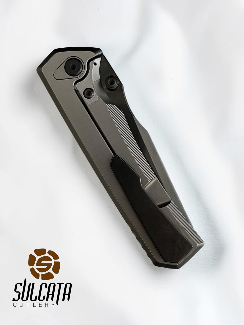 Chaves Knives Sam Tran Arison Street Integral Manual Knife (3.25" Bright Stonewash/DLC)