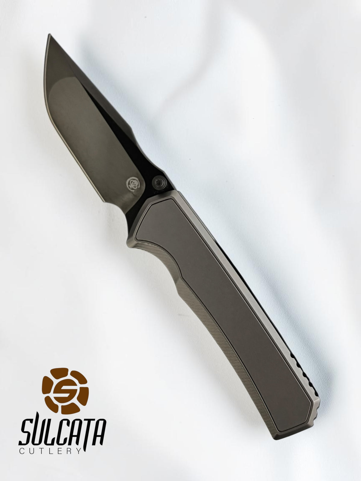 Chaves Knives Sam Tran Arison Street Integral Manual Knife (3.25" Bright Stonewash/DLC)